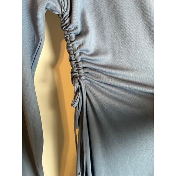 Vero Moda Phine Long Sleeve Rib Jersey Dress Coronet Blue Comfort Casual Travel - Picture 5 of 11